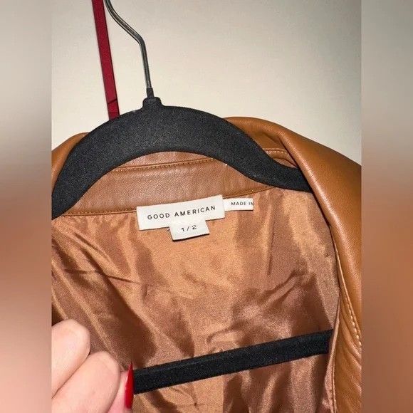 NWOT Good American Better Than Leather Shacket Size 1/2 (S/M) - Picture 6 of 9